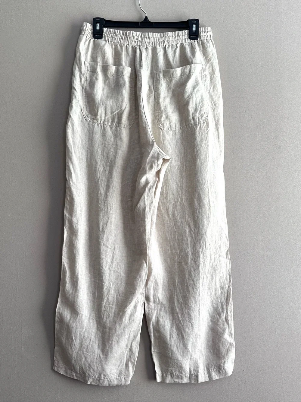 Banana Republic 100% Linen Beige European Flax Wide Leg Pants Womens Medium NWT